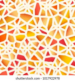 Abstract background with vibrant colors and retro styled vintage dotwork gradients on voronoi grid