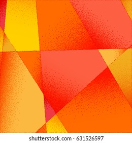 Abstract background with vibrant colors and retro styled vintage dotwork gradients on triangular grid