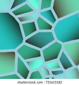 Abstract background with vibrant colors and retro styled vintage dotwork gradients on voronoi grid
