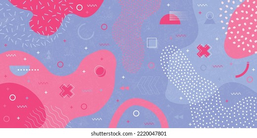 Abstract background with vibrant colors and shapes, vector Memphis modern creative design