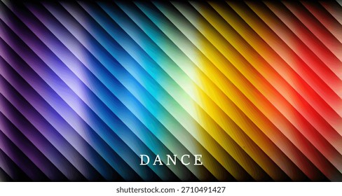 Fondo Abstractas con franjas diagonales vibrantes en un espectro de colores del arco iris y una llamarada de luz central brillante