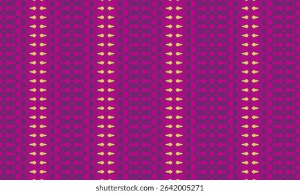 Abstract background in vibrant fuchsia with repeating vertical lines made of geometric dots and chevrons. Ideal for modern designs, dynamic presentations, and web backgrounds.