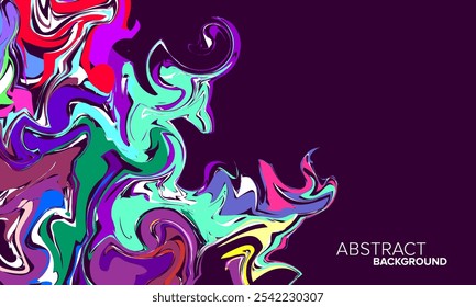 CONTEXTO ABSTRATO. MARMOREADO VIBRANTE. FUNDO COLORIDO. ABSTRAÇÃO DE TINTA PSICODÉLICA. PADRÃO DE MÁRMORE. VETOR DE ILUSTRAÇÃO DO DESIGN DO MODELO