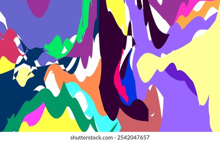 ABSTRACT BACKGROUND. VIBRANT MARBLING. ILLUSTRATION VECTOR. COLORFUL BACKDROP. PSYCHEDELIC PAINT ABSTRACTION