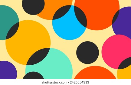 Abstract background with vibrant, overlapping colorful circles - Vector, eps10