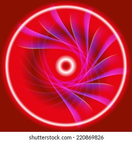 Abstract background of vibrant red spiral swirl