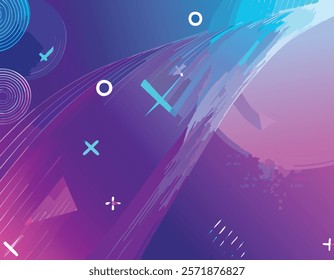 Abstract background with vibrant shades of blue, purple, and pink, dynamic lines, and modern geometric elements. Perfect for innovative, tech-inspired, and captivating designs that grab attention!