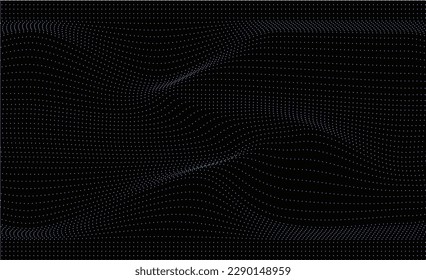 Abstrakter Hintergrund mit dynamischen Wellen mit Verzerrungseffekt, mit einem Gitter und einem Maschenmuster. Linien und Kurven mit Tief- und Bewegungseffekten, für moderne und lebendige Atmosphäre. Banner, Plakatvorlage
