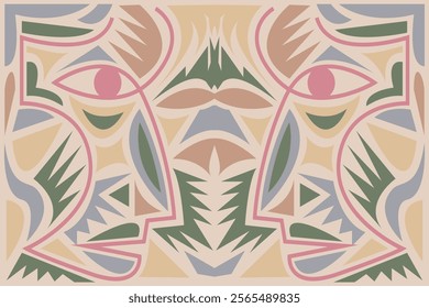 abstract background, vintage ethnic pattern, soft colored vector design
