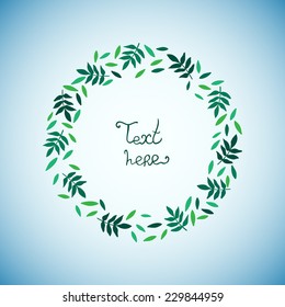 Abstract background with vintage flowers and leaves. Watercolor paint. Nature theme. Can be used for card, invitation or some text.
