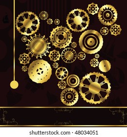 Abstract background, vintage gears wallpaper