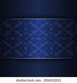 Abstract background with a vintage pattern in blue tones.