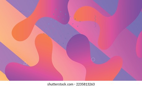 Abstract Background. Violet Bright Layout. Color Landing Page. Art Futuristic Shape. Rainbow Poster. Modern Pattern. Mobile Page. Horizontal Magazine. Lilac Abstract Background