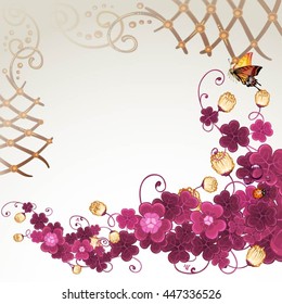 Abstract background with violet clover