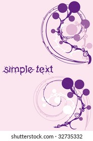 abstract background with violet curls and berry