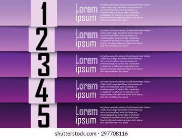 abstract background, violet number line, info-graphics, number banner. Vector illustration