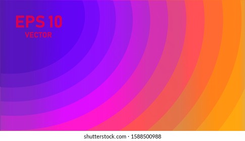 Abstract background. Violet, purple, orange, yellow colors and gradients. Rainbow. Illustration for covers and web pages, banners. Stock vector illustration. Multi-colored curved stripes. Backgrounds.