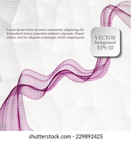 Abstract background with violet wave and triangles