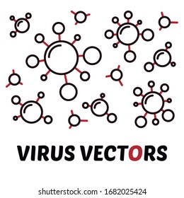 Abstract background with virus icons