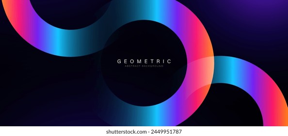 Fondo Abstractas con colores vivos que brillan líneas geométricas de círculos infinitos. Moderno patrón de líneas brillantes de moda mínima. Ilustración vectorial