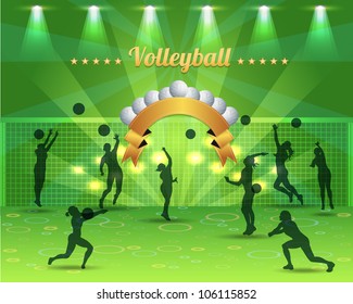 Abstract Background Volleyball Vector Design