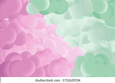 Fondo abstracto de los círculos de volumen, en colores rosa y azul.