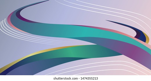 Abstract background of volumetric gradient stripes. Beautiful background