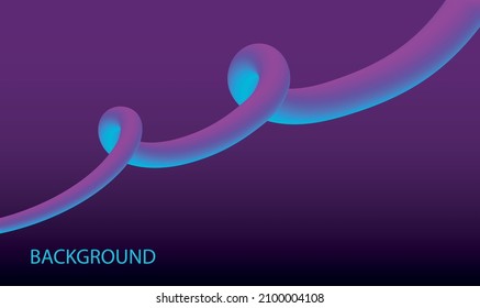 Abstract background with volumetric swirling line. Bright gradient colors. Free space for text. Ideal for wallpapers, web banners, advertising backgrounds, screensavers and more. Vector illustration