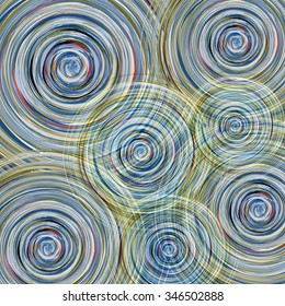 Abstract background with vortex circles of blue and green shades for any design project