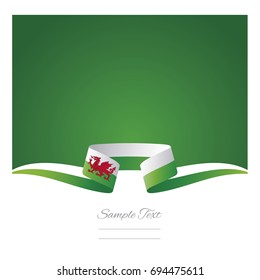 Abstract background Wales flag ribbon