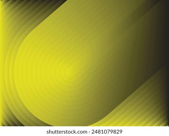 Abstract background, wallpaper, 3D illustration. oval shape, stacked transparent rectangles. black and yellow color gradient.