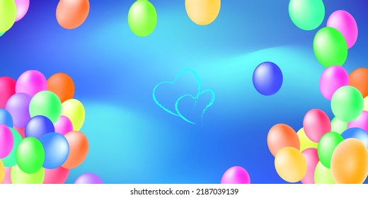 Abstract background wallpaper backdrop ball balloons blue sky aniversary celebration season new year pattern art graphic design vector illustration EPS10
