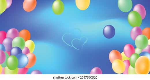 Abstract background wallpaper backdrop template web bubble balloon element light blue sky celebration summer season holiday pattern art graphic design vector illustration EPS10
