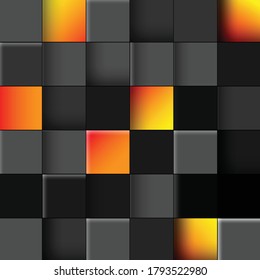 Fondo de pantalla de fondo abstracto Colorful Square oscuro y anaranjado 
