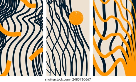Abstract background wallpaper set, line texture background, black and yellow background, artistic wallpaper, artsy background, monochrome interior wallpaper, fabric design