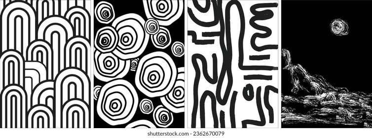 Abstract background wallpaper set, texture background, black and white background, artistic wallpaper, artsy background, monochrome interior wallpaper
