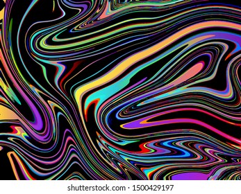 Abstract background for wallpapers, posters, cards, invitations, websites. Modern painting handmade background. Rainbow lines. Vector
