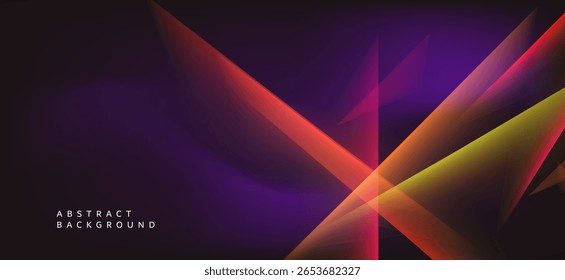 Fundo abstrato com cores quentes e frias, combinando vermelho, laranja, durama e amarelo profundo com roxo profundo e preto, usando linhas agudas e fluidas e formas geométricas.