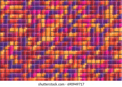 Abstract background of warm tone square shape cross and blend together.