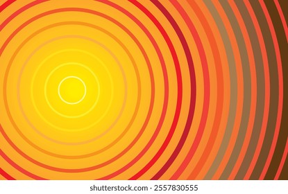 Abstract background in warm tones and concentric circles in creative composition. Vector illustration