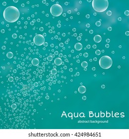 Abstract background with water bubbles. Vector illustration.