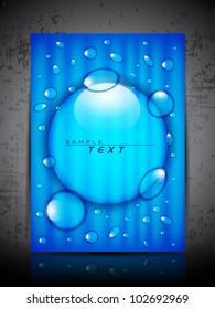 Abstract background water drop and space for your text. can be use as flyer, banner or poster for save water concept and other purpose. EPS 10.