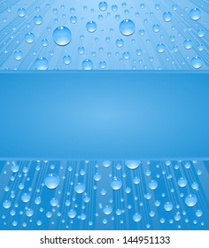 abstract background water drops  with frame