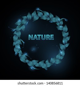 Abstract background with water drops on leaf