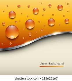 Abstract background with water drops, vector.