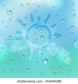 Abstract background, water drops. Vector illustration. 
