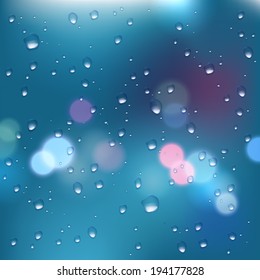Abstract background, water drops. Vector illustration. 