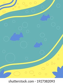 Abstract background with water and fish