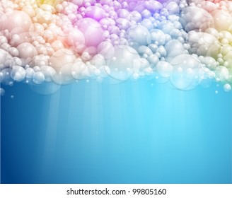 Abstract background with water and foam. Eps 10