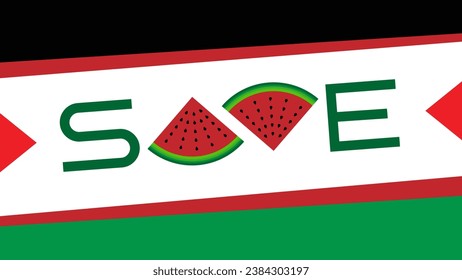 Abstract background with Water Melon and Black Green White and Red Color, suitable for presentation and poster template, peace to palestine or gaza.